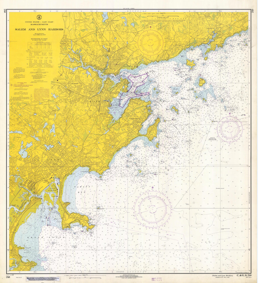 Salem & Lynn Harbors Map - 1968