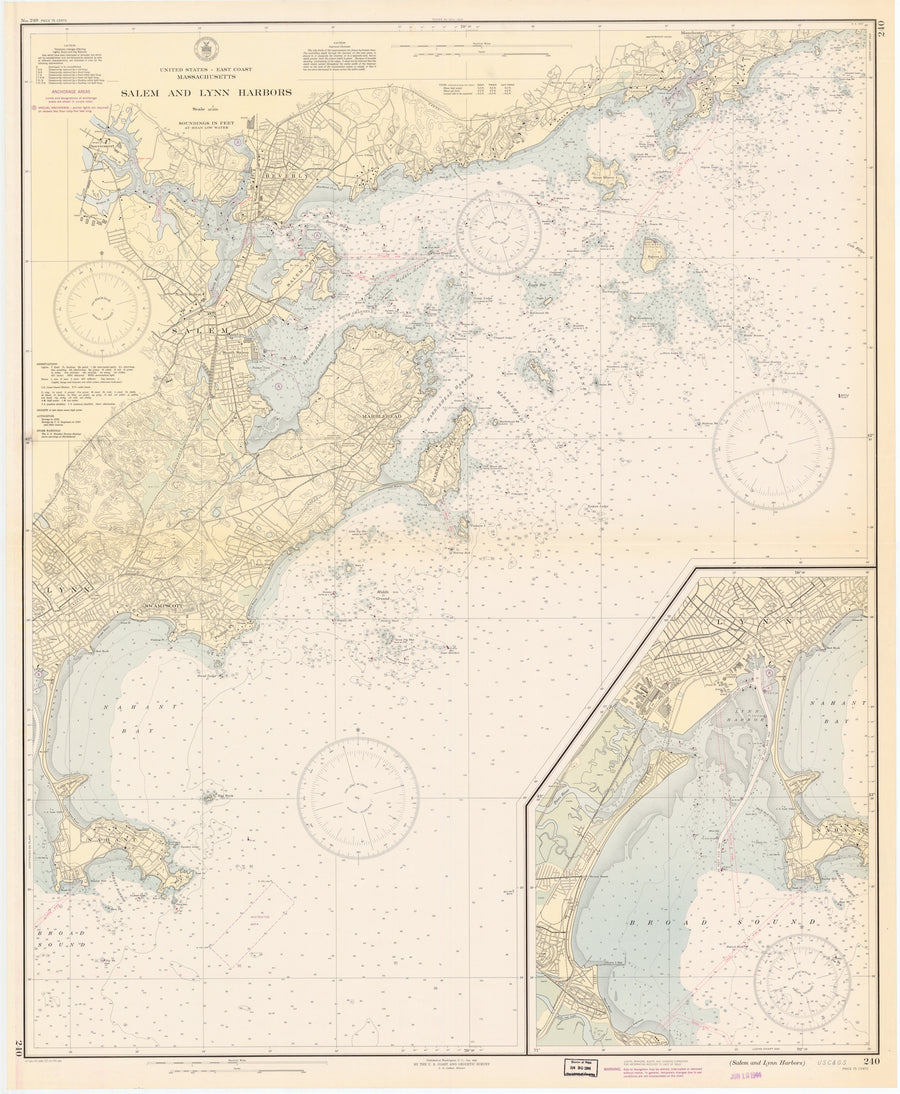 Salem & Lynn Harbors Map - 1944