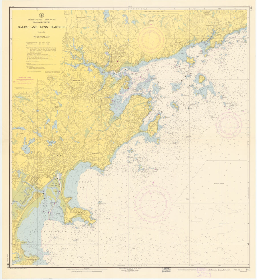 Salem & Lynn Harbors Map - 1955