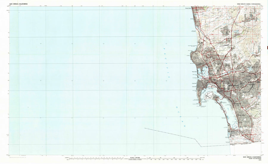 San Diego Topographic Map - 1979