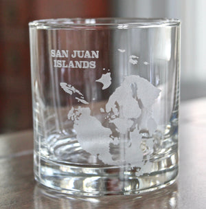 San Juan Islands Map Glasses