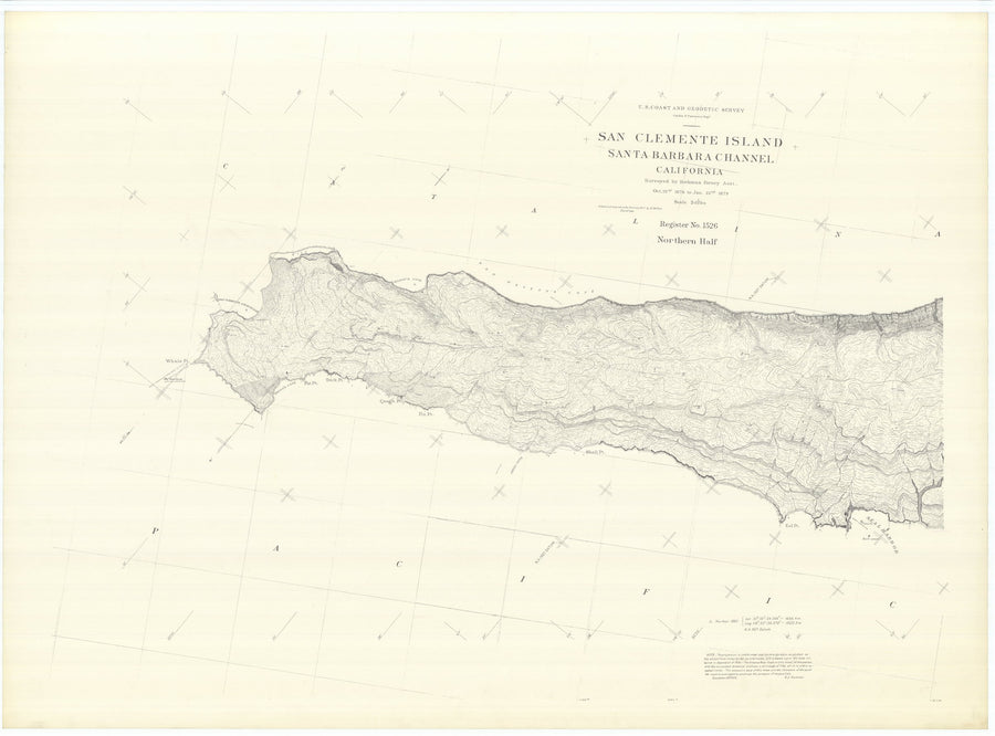 San Clemente Island - Northern Part Map - 1879