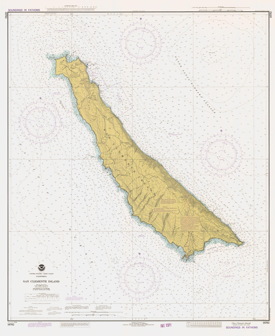 San Clemente Island Map - 1982