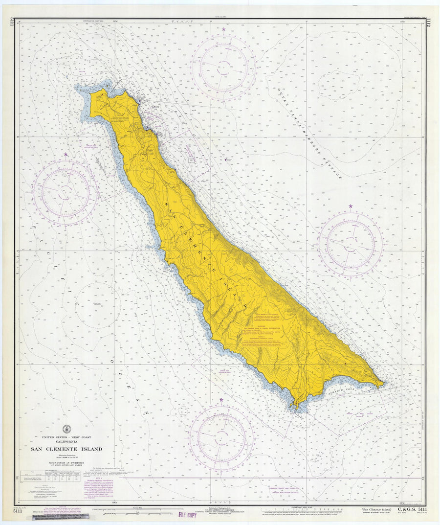 San Clemente Island Map - 1971