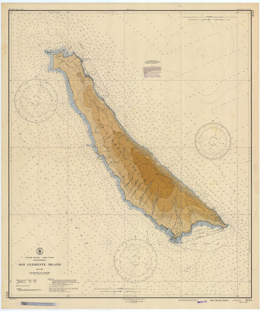 San Clemente Island Map - 1947