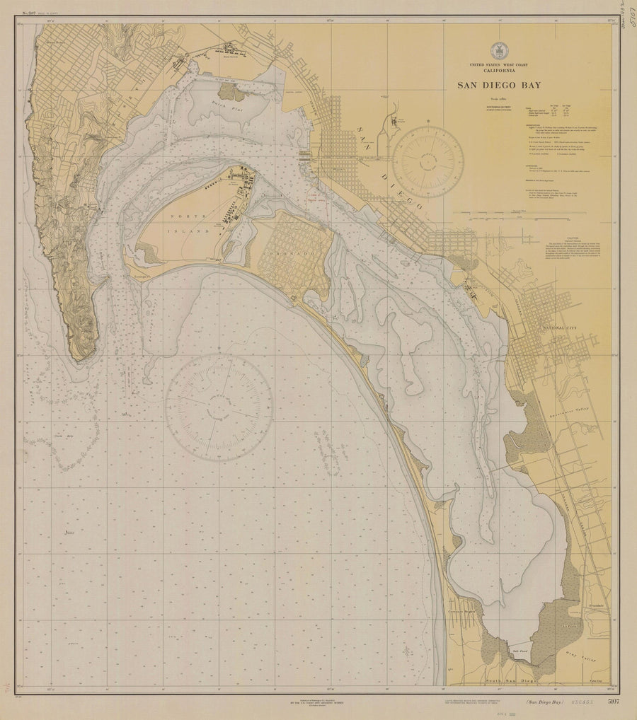 San Diego Bay Map - 1932