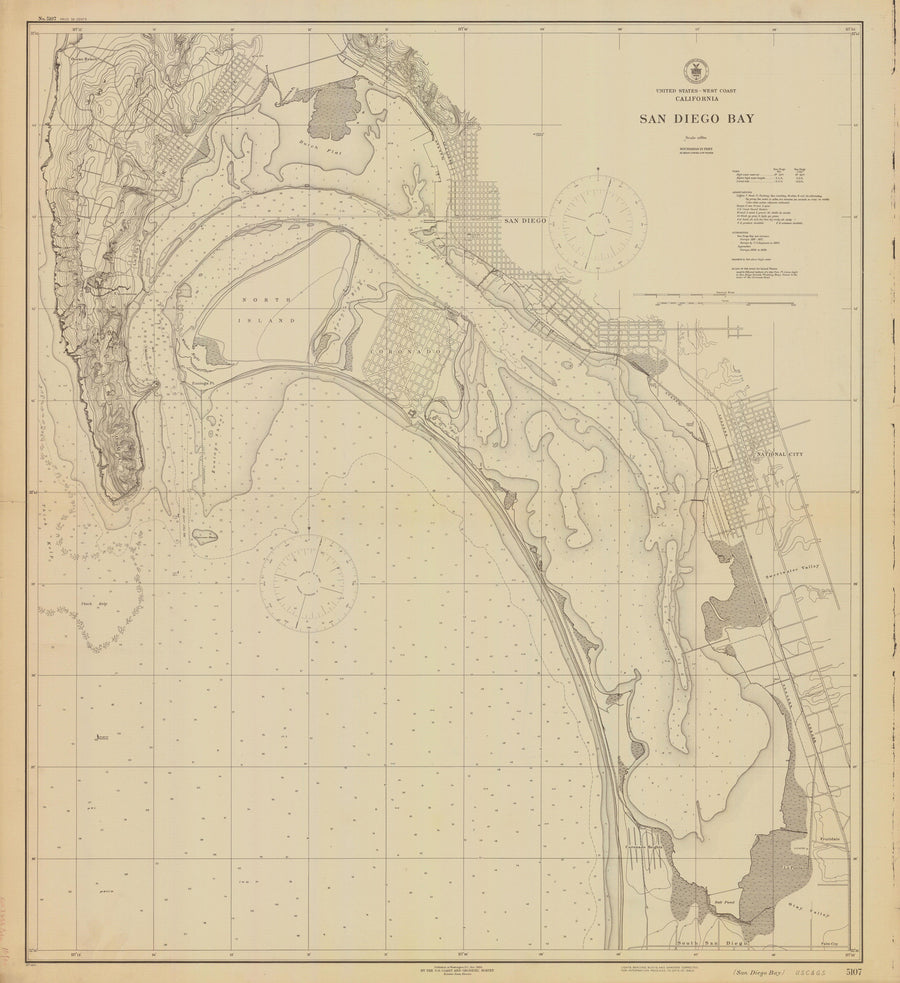 San Diego Bay Map - 1920