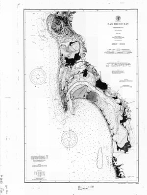 San Diego Bay Map - 1859 (B&W)