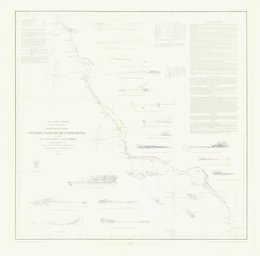 San Diego to San Francisco Map - 1853
