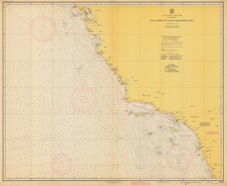 San Diego to San Francisco Bay Map - 1942