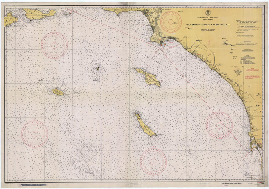 San Diego to Santa Rosa Island Map - 1941