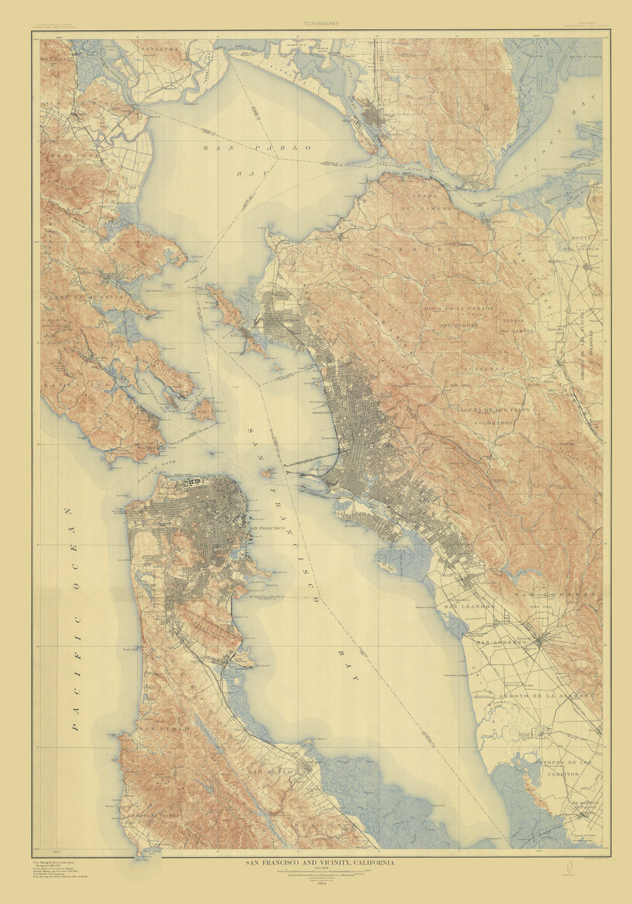 San Francisco Bay Map - 1915