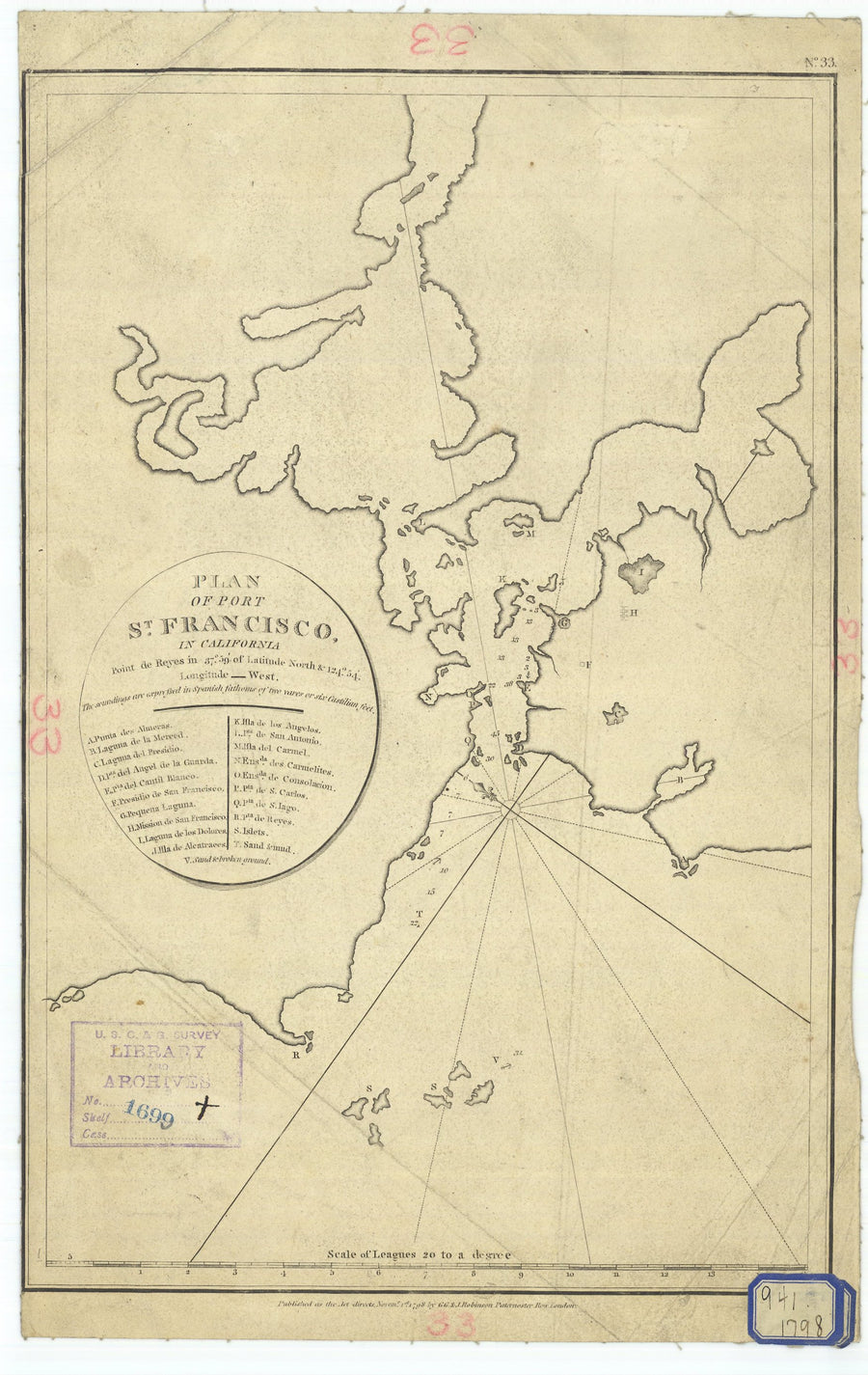 Port of San Francisco Map - 1798