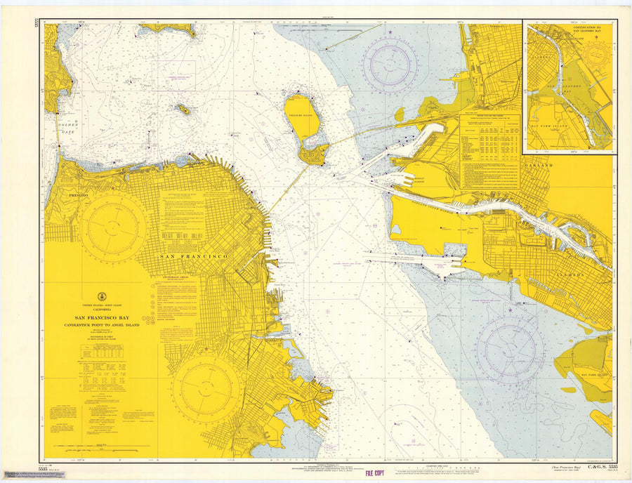 San Francisco - Candlestick Point to Angel Island Map - 1966