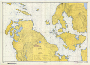 San Juan Channel - Friday & Roche Harbors Map - 1957