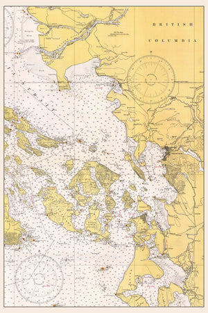 San Juan Islands Map - Boundary Bay to Whidbey Island 1941