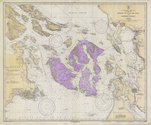 San Juan Islands Map - 1933 (Purple)