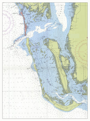 Sanibel, Captiva & Boca Grande (Pink) Map - 1956