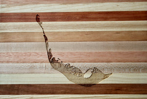 Sanibel & Captiva Map Engraved Wooden Serving Board & Bar Board