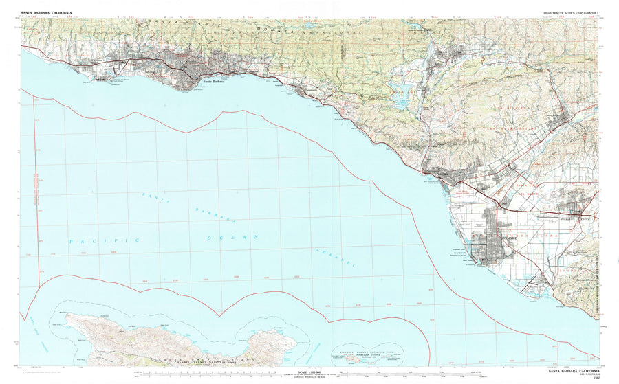 Santa Barbara Topographic Map - 1982