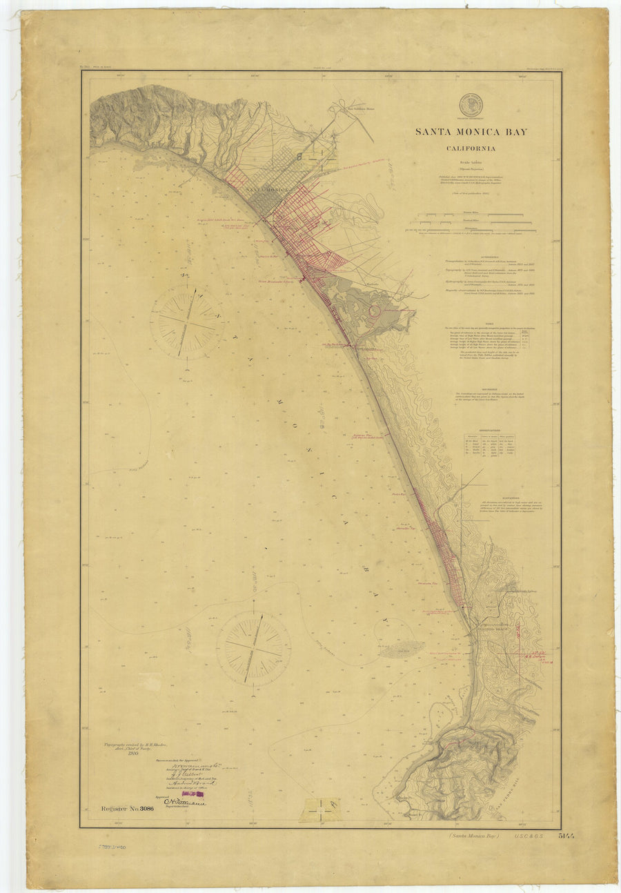 Santa Monica Bay Map - 1910