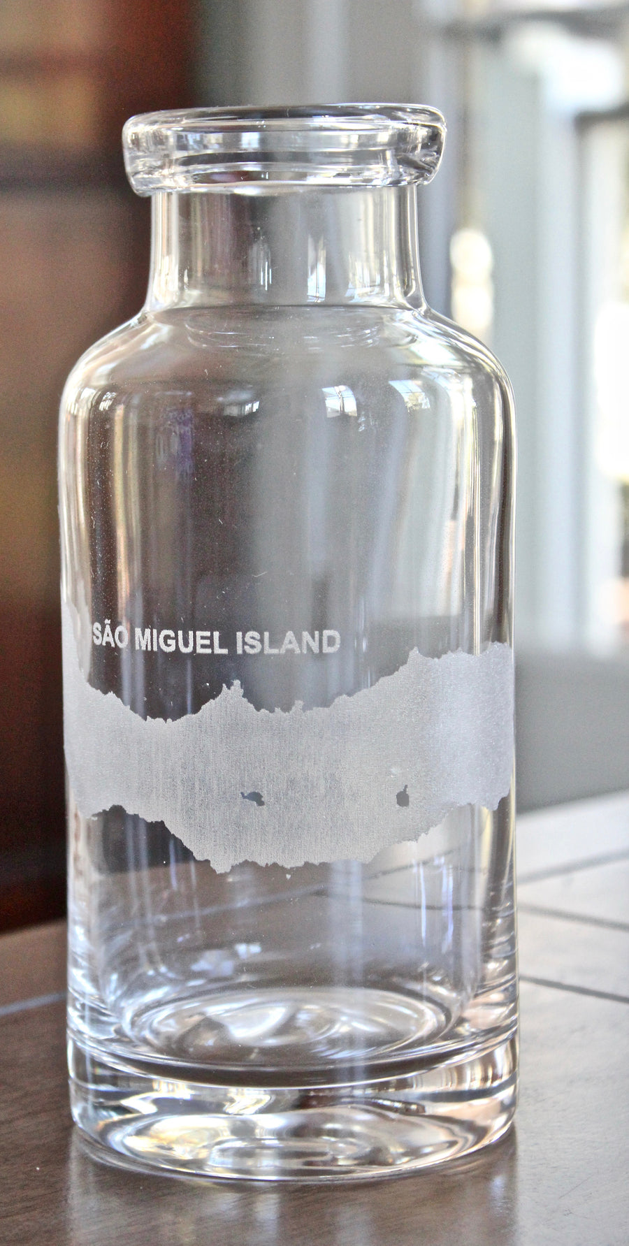 Sao Miguel Island Engraved Glass Carafe