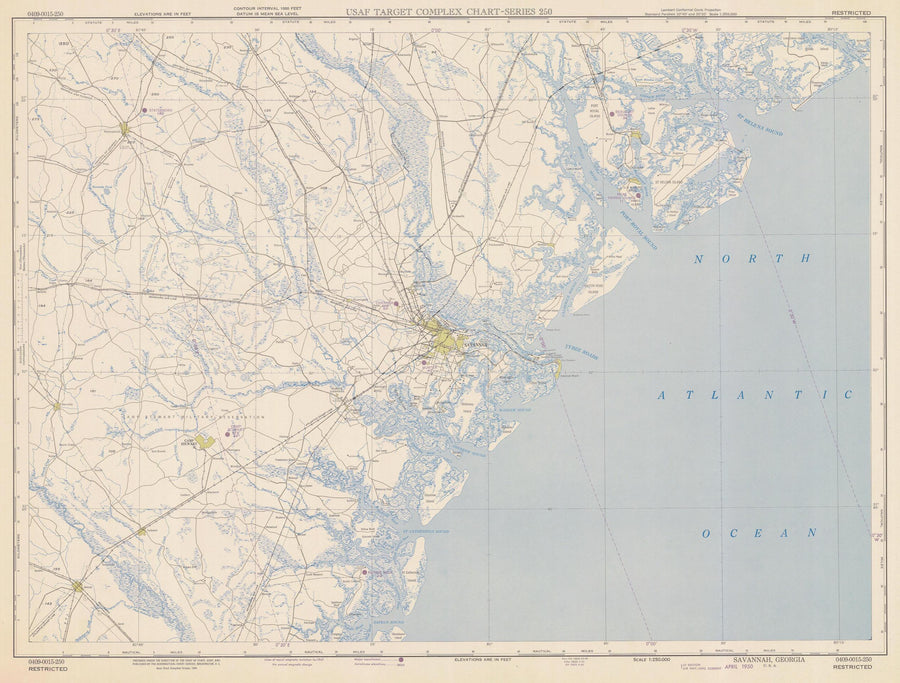 Savannah Aeronautical Map - 1950