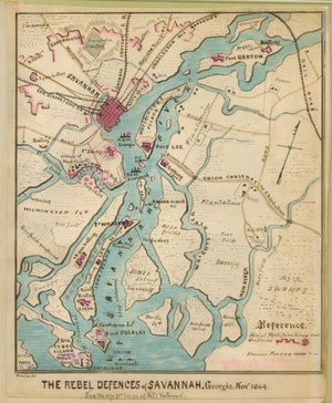 Savannah River Map - 1864