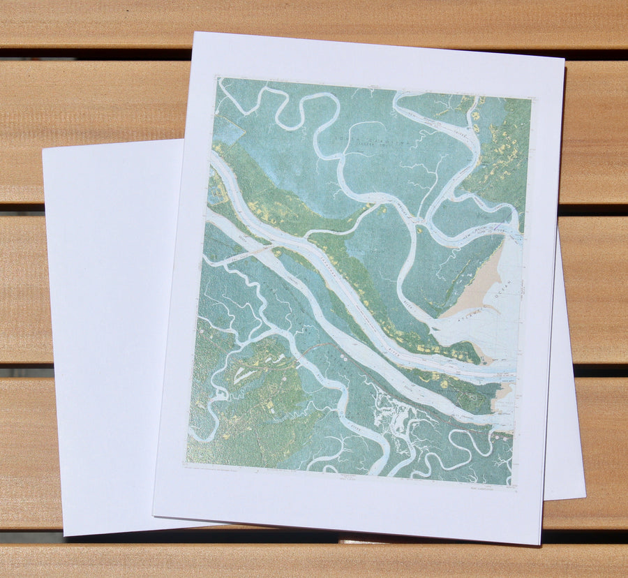 Savannah River Map Notecards (1978) - 4.25"x5.5"