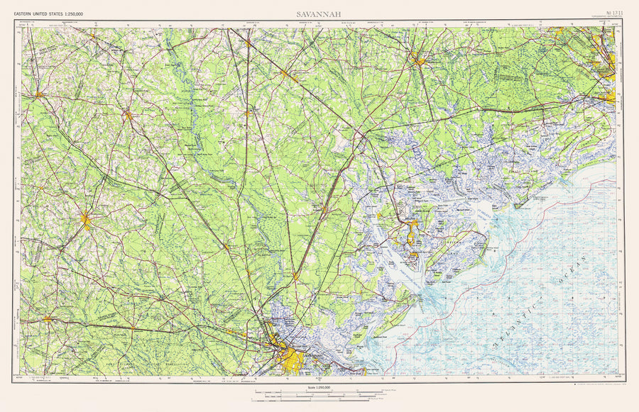 Savannah Topographical Map - 1978