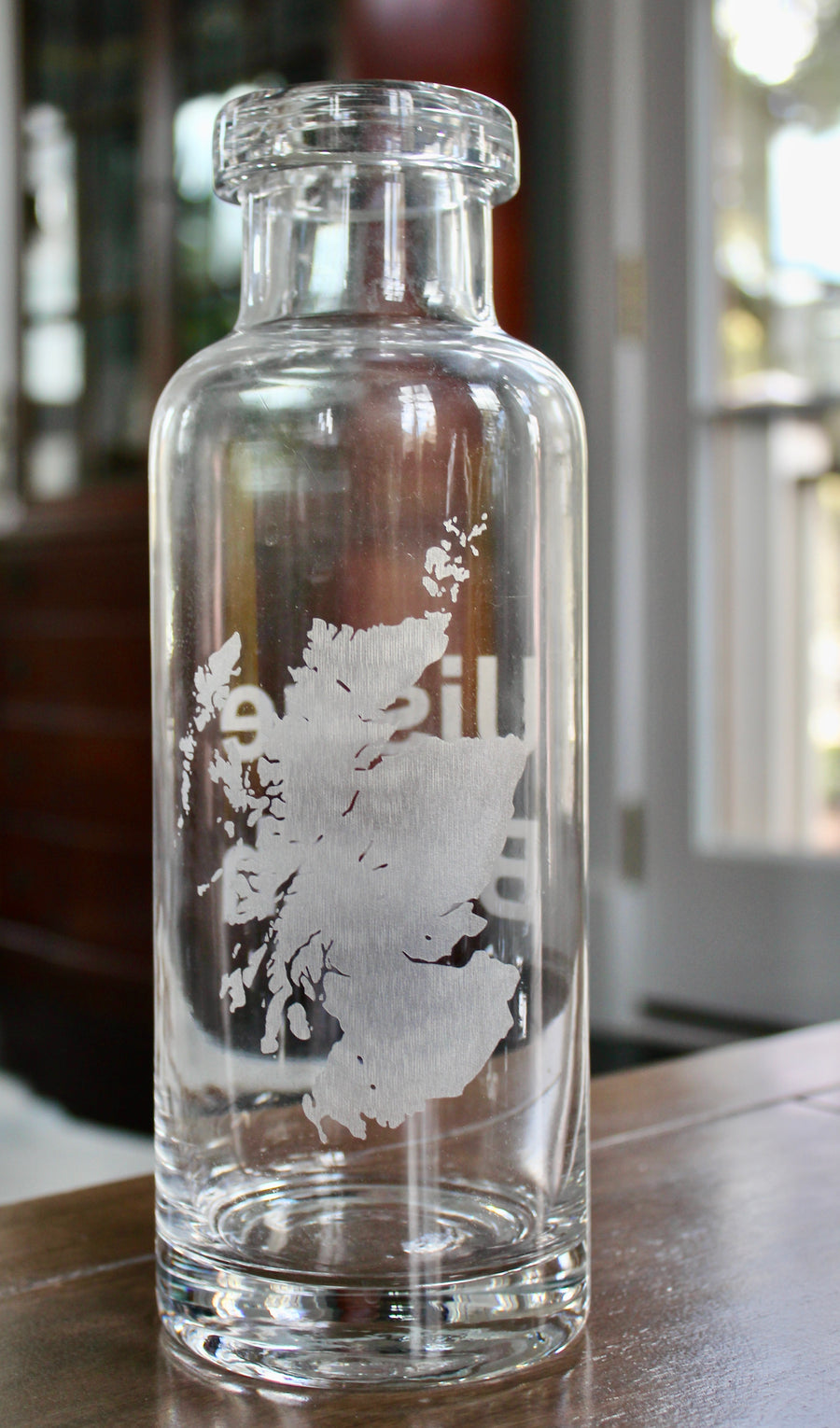 Scotland Engraved Glass Carafe