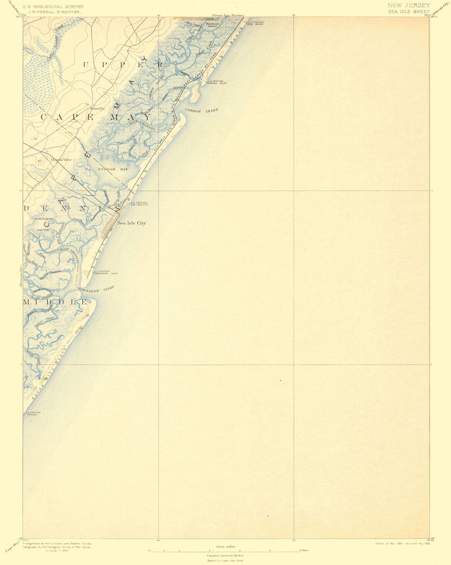 Sea Isle New Jersey Topographic Map - 1894