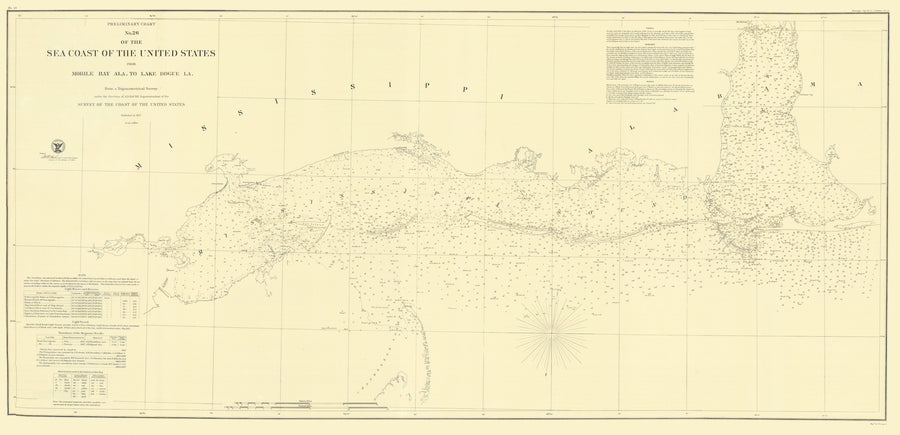 Sea Coast of the United States - Mobile Bay to Lake Bogue 1857