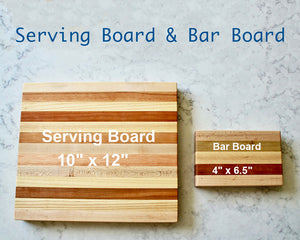 Key Biscayne Map Engraved Wooden Serving Board & Bar Board