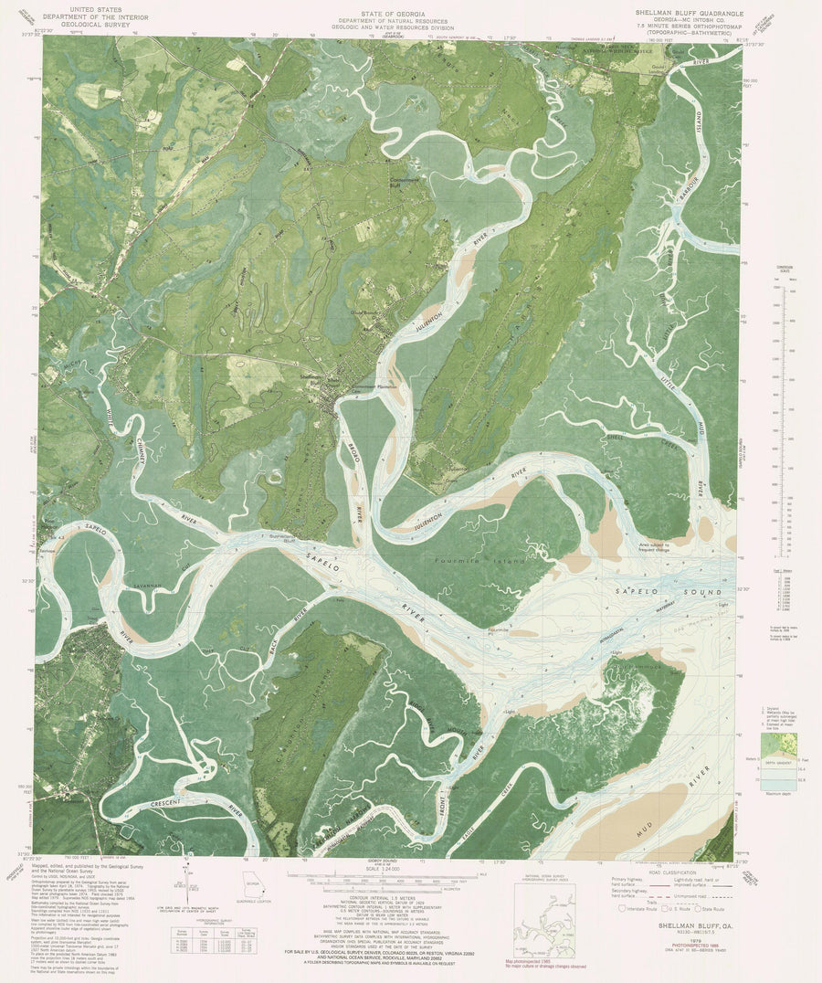 Shellman Bluff, Georgia Map - 1979