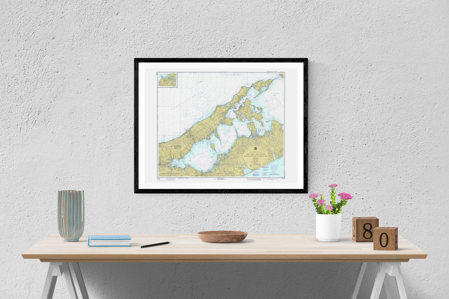 Shelter Island Sound & Peconic Bays - Long Island Map 1979