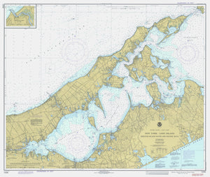 Shelter Island Sound & Peconic Bays - Long Island Map 1979