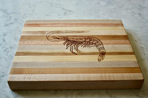 Shrimp Engraved Wooden Serving Board & Bar Board
