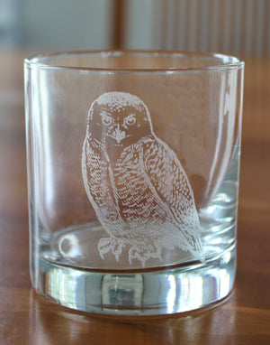 Snowy Owl Laser Engraved Glasses