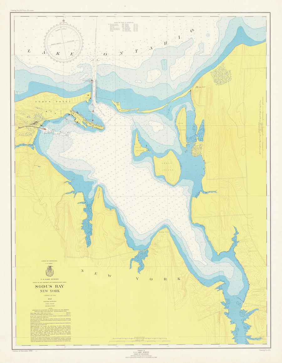 Lake Ontario - Great Sodus Bay Map - 1949