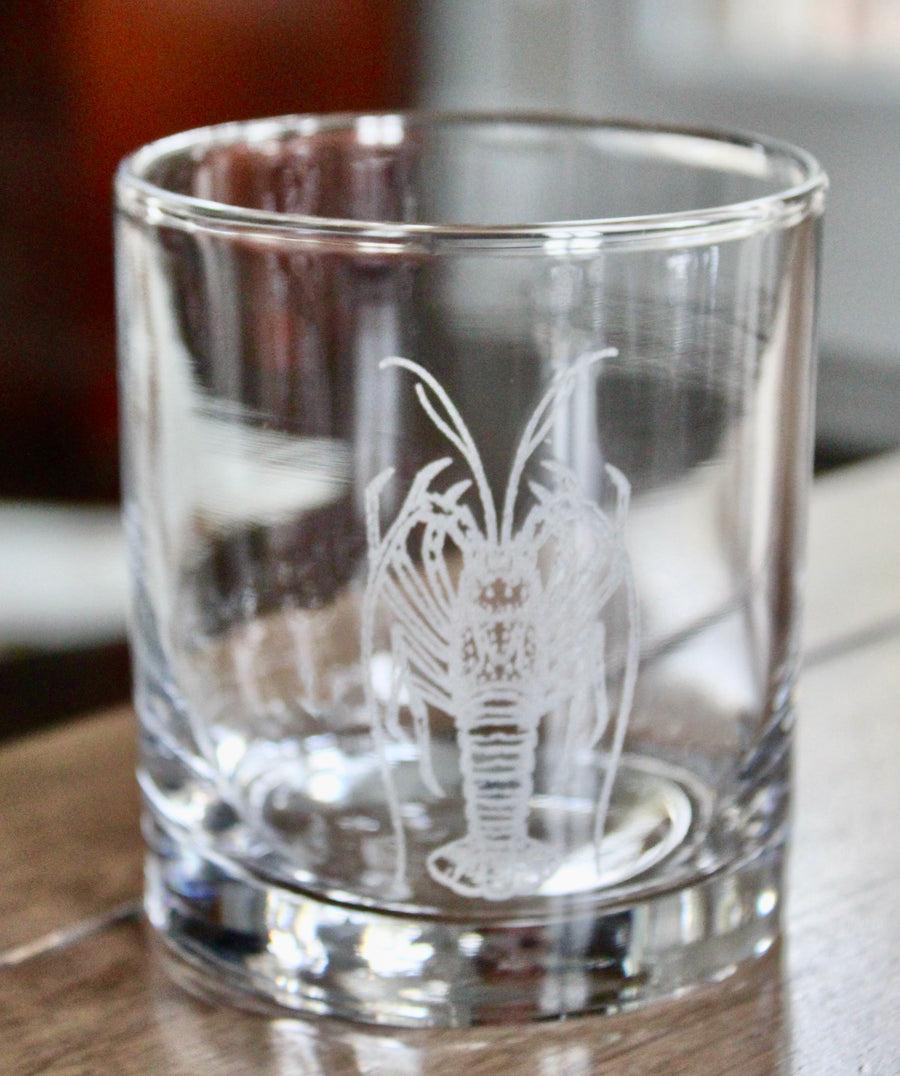 Spiny Lobster Engraved Glasses