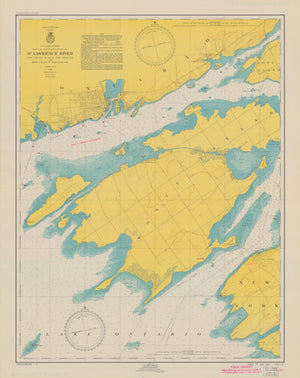 St. Lawrence River - Cape Vincent to Allan Otty Shoal - Howe Island to Kingston Map - 1950