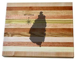 St Lucia Map Engraved Wooden Serving Board & Bar Board