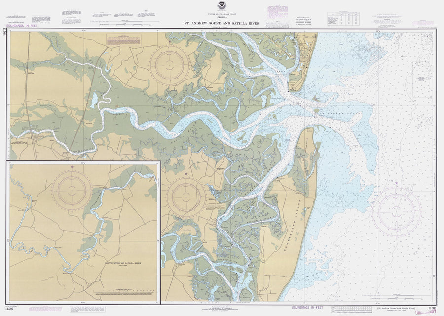 St. Andrew Sound and Satilla River Map 1985