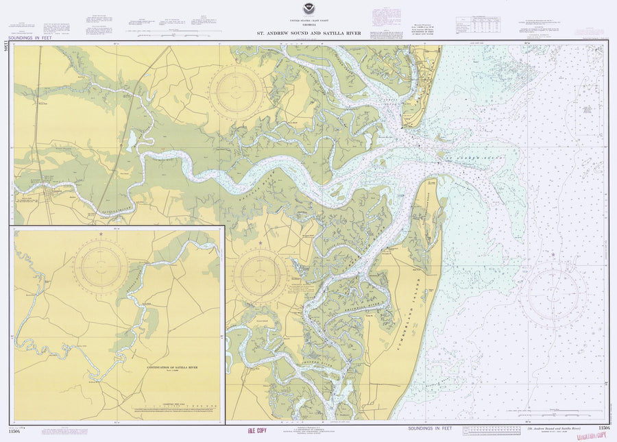 St. Andrew Sound and Satilla River Map - 1980