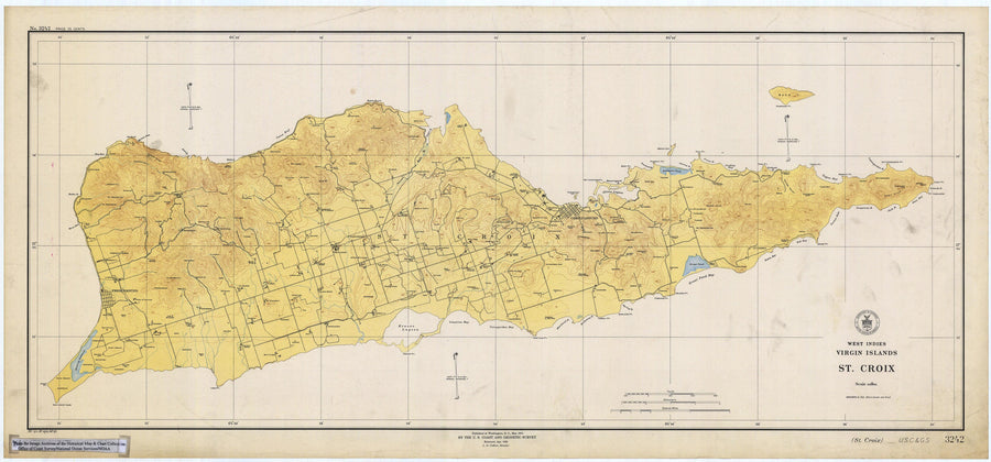 St. Croix Map (USVI) Notecards (1923) 4.25"x5.5"