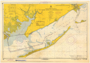 St. George Sound & Apalachicola Bay Map - 1958