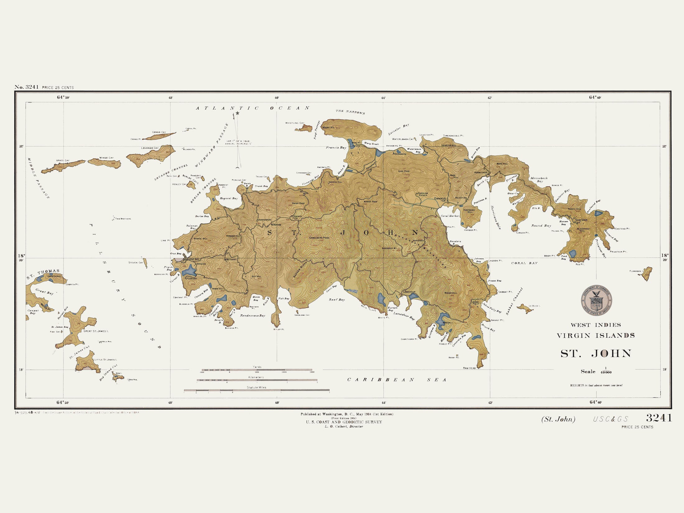 St. John Map USVI Chart HullSpeed Designs