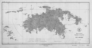 St. John Map - USVI Chart 1934 (B&W)