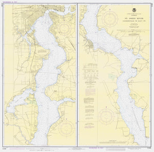 St. Johns River - Jacksonville to Racy Point Map - 1980